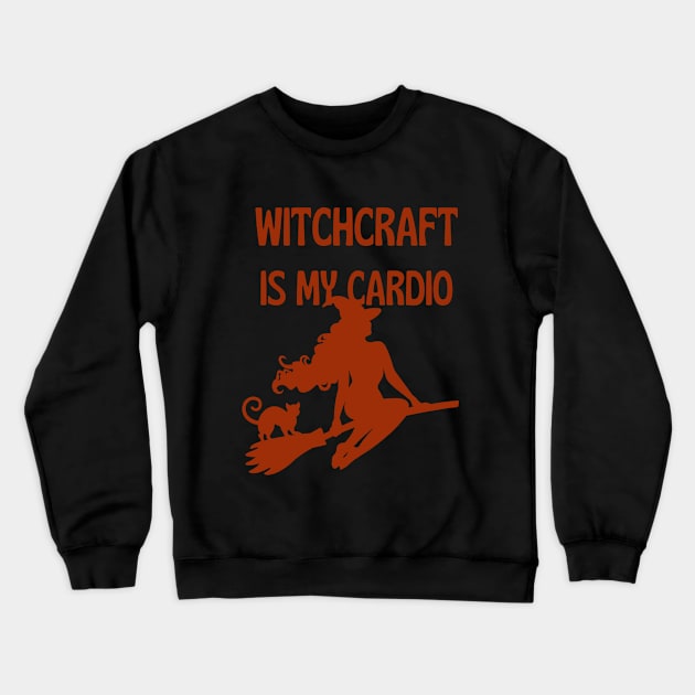 Witchcraft Is My Cardio Vintage Halloween Bat Black Cat Spooky Goth Witch Thrift Store Emo Horror Retro Super Cool Best Gift Crewneck Sweatshirt by MortuaryChill